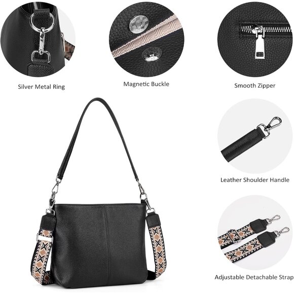 Chic Women's Leather Purse with Adjustable Straps - Lightweight Classic Design - Picture 4 of 8